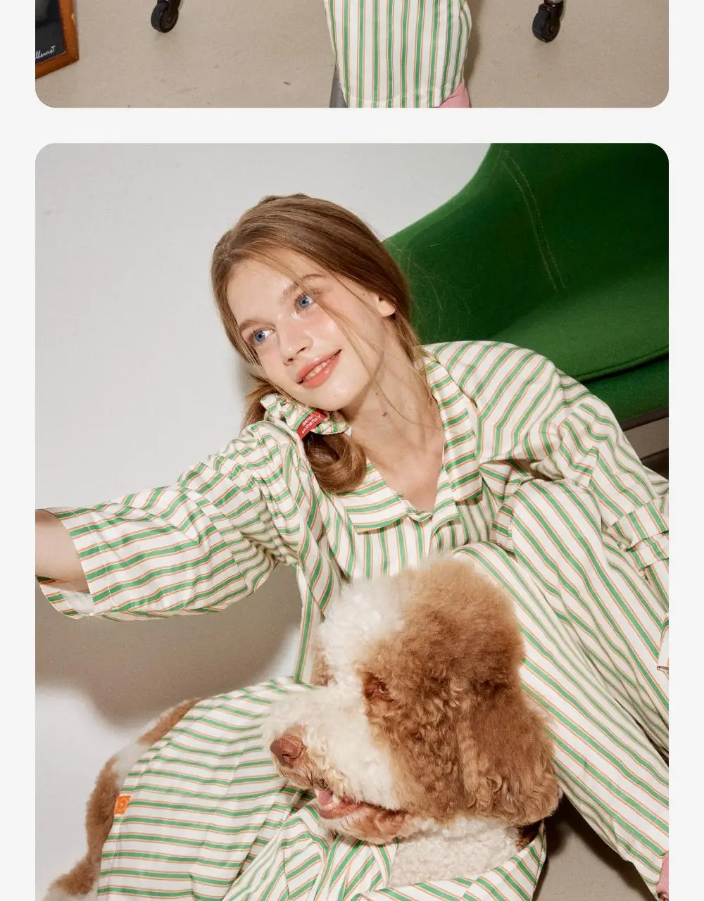 Furless pajamas[Long] - LINE FRIENDS Edition Orange Green 상세페이지 25